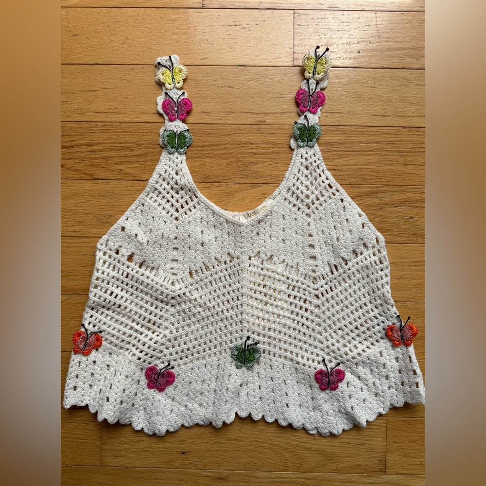 Rebellion crotchet butterfly top